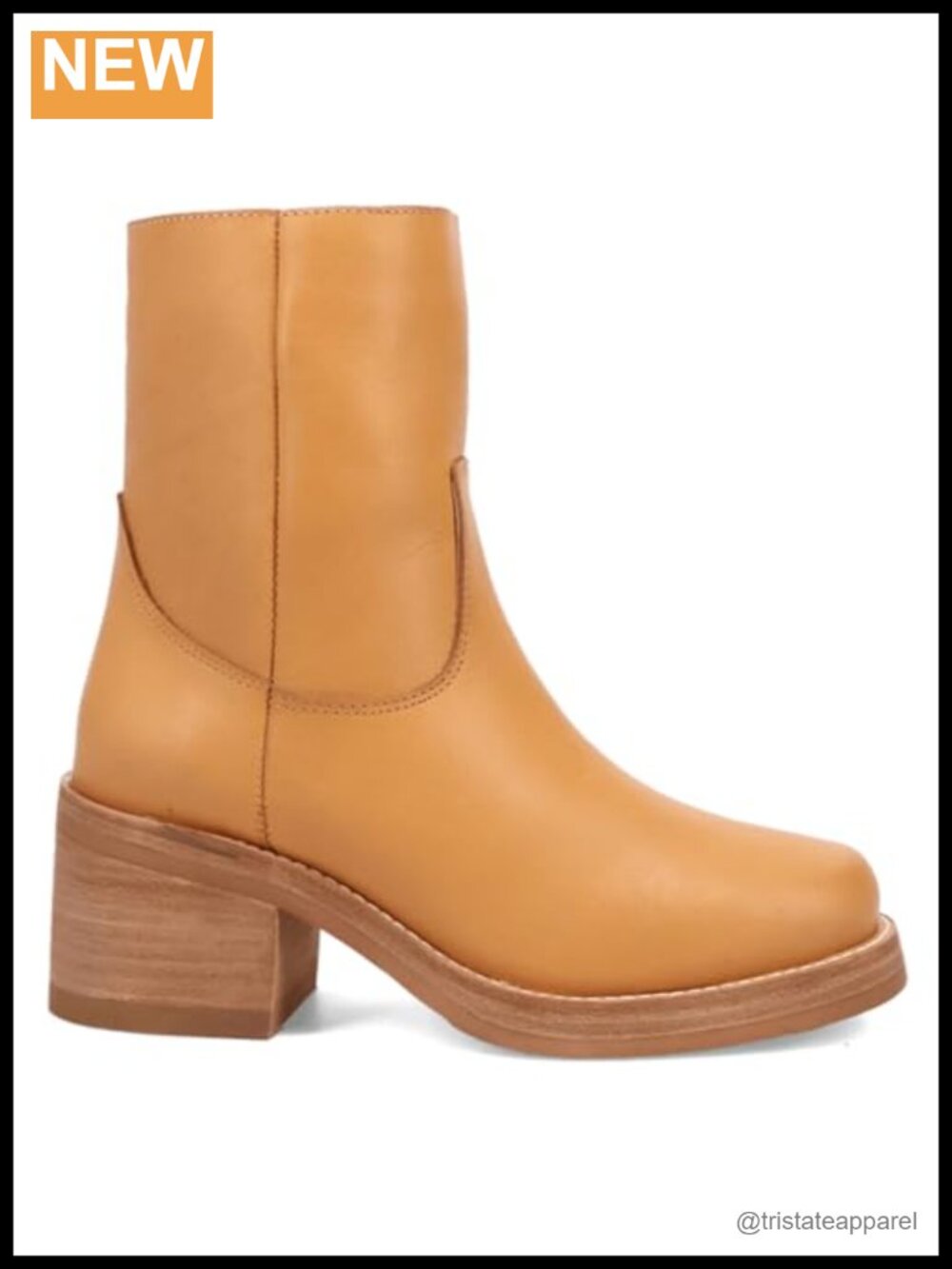 Dingo Women's Leather Pull-On Ankle Bootie Low Heel Round Toe Brown